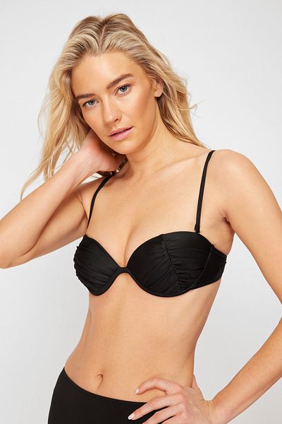 Trendyol Collection Чорний топ-бікіні пуш-ап з балонетом TBESS24BU00030