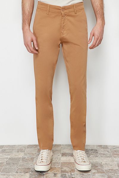 Trendyol Collection Παντελόνι Chino Camel Slim Fit TMNAW24PL00000