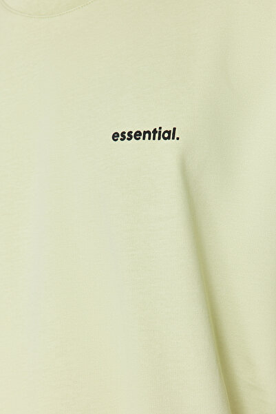 Trendyol Collection Σετ φόρμας Mint Oversize - Text Printed, 100% Cotton, TMNSS24EM00003