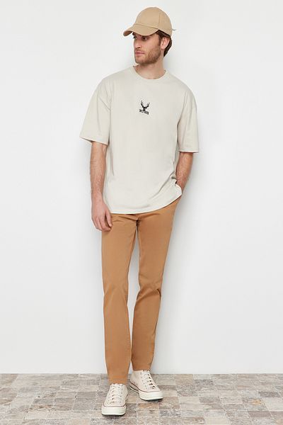 Trendyol Collection Παντελόνι Chino Camel Slim Fit TMNAW24PL00000