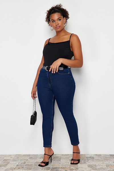 Trendyol Curve Modré extra flexibilní úzké džíny TBBSS24CJ00006
