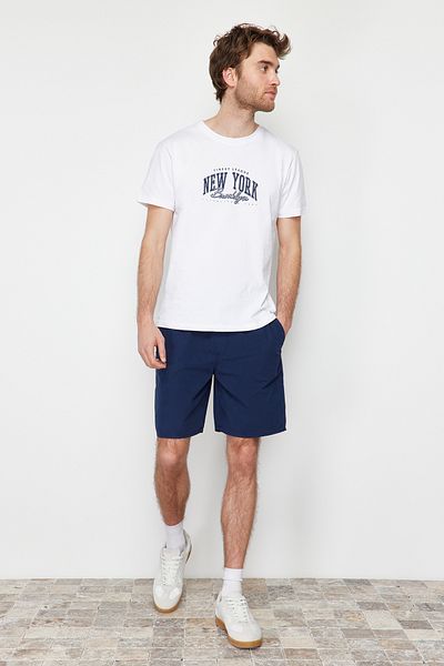Trendyol Collection Σορτς βερμούδας με κορδόνι με κανονική εφαρμογή σε μπλε μπλέ - TMNSS24SR00006