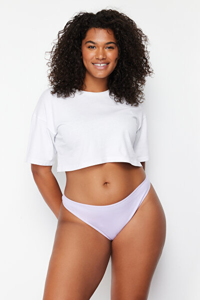 Trendyol Curve Lilac-růžové bavlněné kalhotky větší velikosti – balení 2 TB24Cm00001