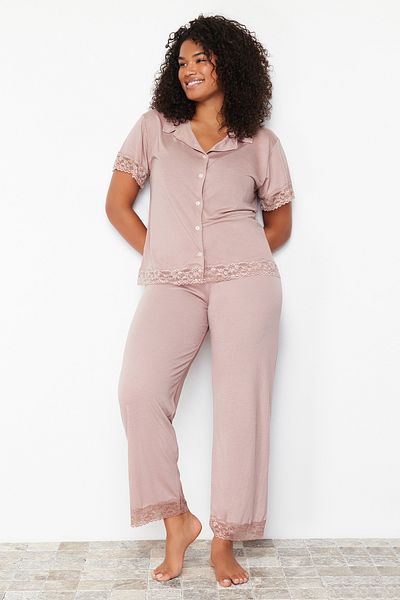 Trendyol Curve Purple Women Plus Size Pajama Sets Styles Prices Trendyol
