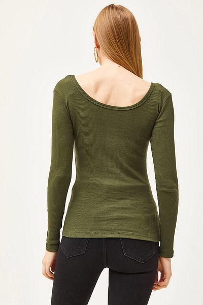 Olalook Γυναικεία μπλούζα Khaki Camisole - Φαρδύς γιακάς BLZ- 19000722