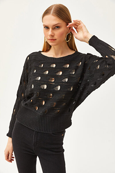 Olalook Dámská sezónní blůza z úpletu černá Big Hole Bat BLZ-19002503