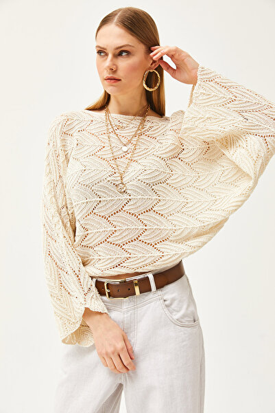 Olalook Dámská blůza BLZ-19002493 s netopýřím vzorem z bavlněného úpletu