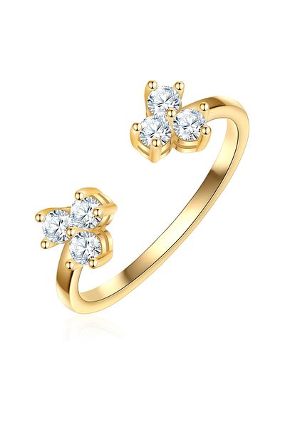 Glanzstücke München Silberring Yüzük Sterling Silber gelbgold Zirkonia weiß