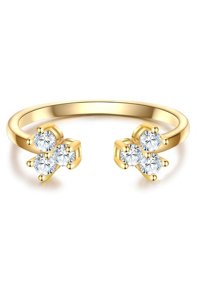Glanzstücke München Silberring Yüzük Sterling Silber gelbgold Zirkonia weiß
