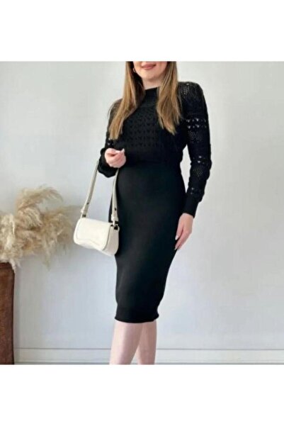 Rouge basıc Openwork Knitwear Dress Set