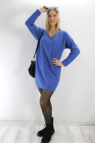 Rouge basıc فستان سالونيك برقبة على شكل حرف V