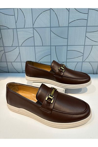 Pierre Cardin 191 Кафяви мокасини от естествена кожа, ежедневни, удобни, леки и ортопедични обувки