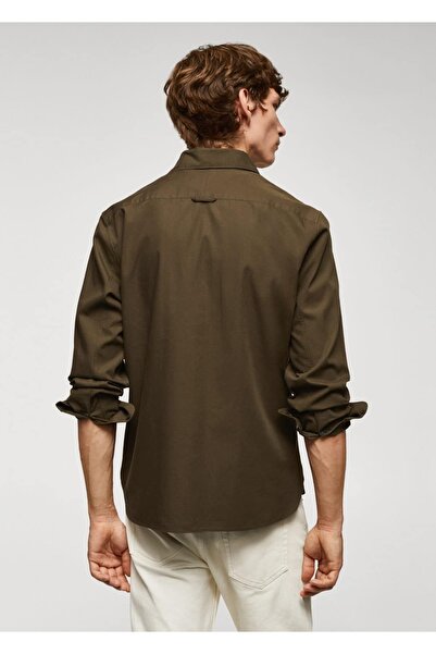 MANGO Man Göğsü Cepli Pamuklu Gömlek Ceket