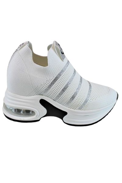 Guja 24y300-4 White Women's Thick Sole Hidden Heel Sneakers