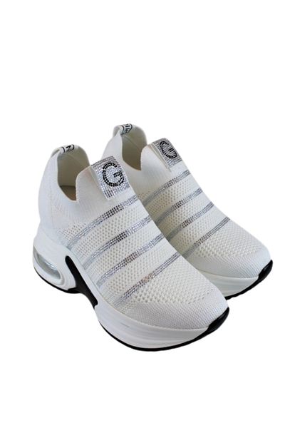 Guja 24y300-4 White Women's Thick Sole Hidden Heel Sneakers