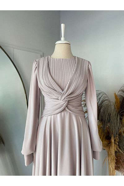 Prive Crepe Piping Evening Dress Rana