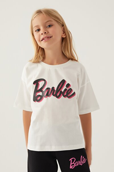 Barbie T-shirt για κορίτσια, με άδεια χρήσης, Barbie, Cream, 100% βαμβάκι, κοντομάνικο