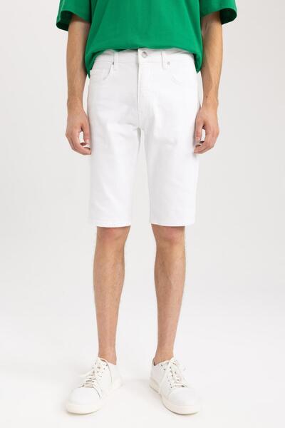 DeFacto Slim Fit, schmale Passform, normale Taille, schmales Bein, Jeans-Bermudashorts X5352az23sm