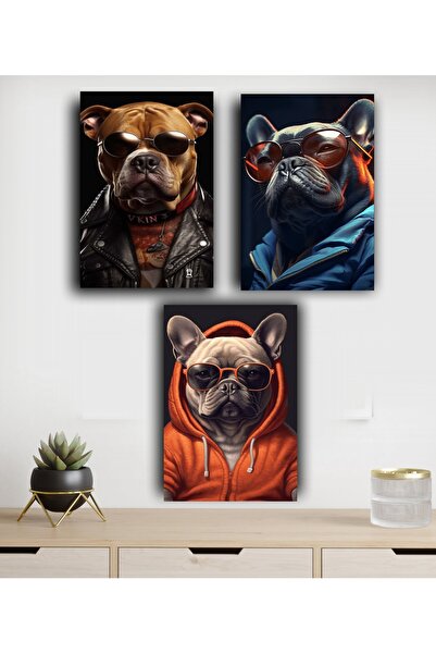 icase Γαλλικό Μπουλντόγκ Σκύλος Καρίζμα Διακοσμητικό Σετ Πόρτας Ξύλινο Σετ Ζω...