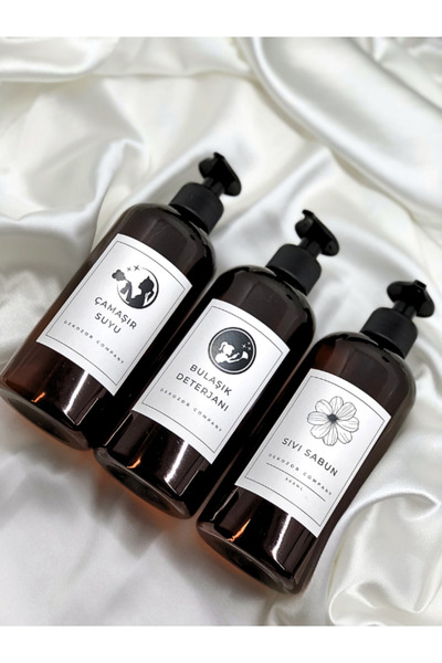 DEKOZOR COMPANY زجاجة صابون سائل لغسالة الصحون مكونة من 3 قطع من البلاستيك