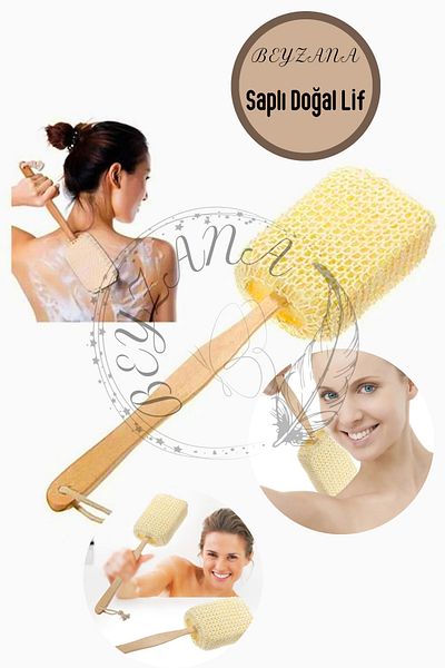 BEYZANA Natural Fiber Bath Sponge Between Back and Legs