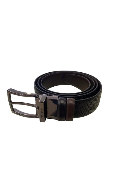 Sarar Men's Black Brown Double Sided Belt 2001