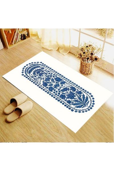 linazaitun Digital Printing White Floor Ottoman Pattern Velvet Textured Washable Non-Slip Base Prayer Rug Prayer Rug