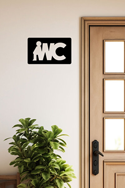 markcat Wc Tasarımlı Ahşap Duvar Yazısı - Yönlendirme Levhası - Ahşap Wc Tabela
