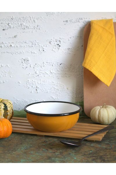 Elifle Enamel Bowl 14cm Enamel Bowl Salad Bowl Soup Bowl Snack Bowl Multi-Purpose Bowl