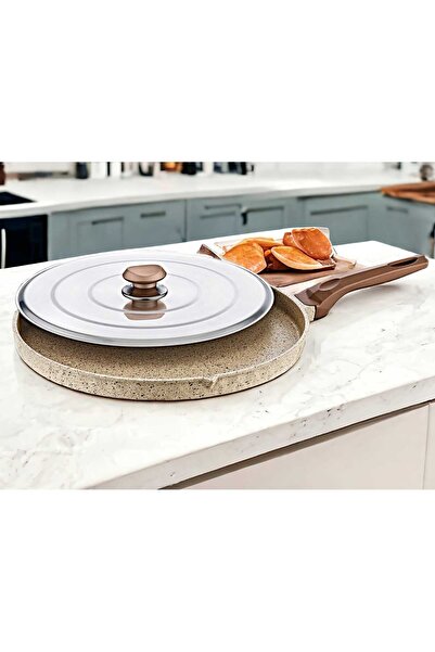 OMS 3293 - 2 Parça, Biogranit Döküm - 34x3 Cm - 2,2 Litre - Hamsi Tavası Kum Beji Rengi