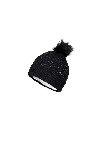 Fonem Women's Glittery Pompom Swan Beret FO 2586 Black