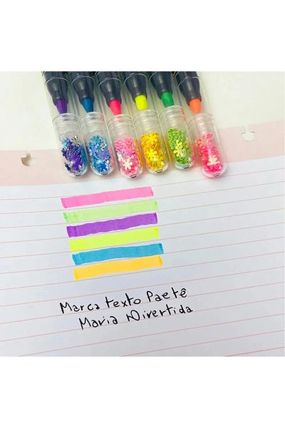 tüftürük Fancy Highlighter Pen with Sequin Head 6 Colors