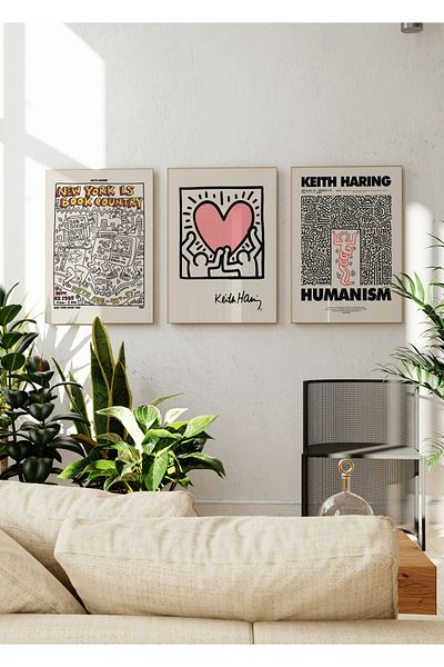 Yaris Note Σετ αφίσας Keith Haring 3 τεμαχίων - Χωρίς πλαίσιο