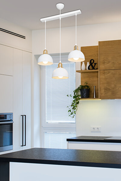 lumenistanbul BELLA ÜÇLÜ SIRALI AVİZE BEYAZ