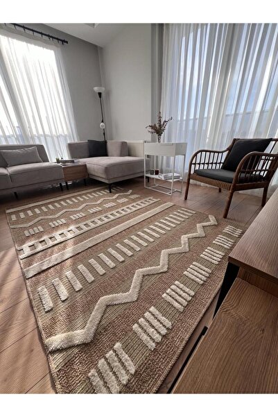 MEVAHALI MEVA HALI MARAKEŞ 676 YEŞİL JUT GÖRÜNÜMLÜ SİSAL HASIR DOKUMA BOHEM B...