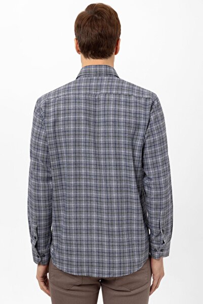 SÜVARİ Сорочка з картатим кроєм, прямим силуетом і кутовими манжетами