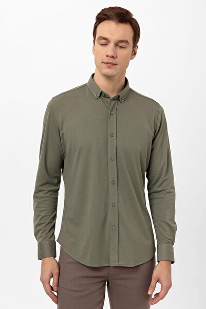 SÜVARİ Manşetli Slim Kalıp Armürlü Gömlek