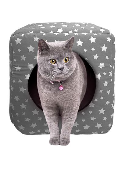 Sdypet Three Function Cat Dog Closed Square Sponge Bed - Gray