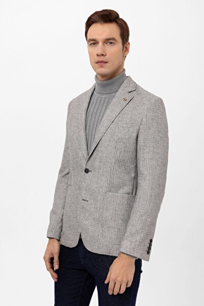 SÜVARİ Slim Kalıp Armürlü Ceket