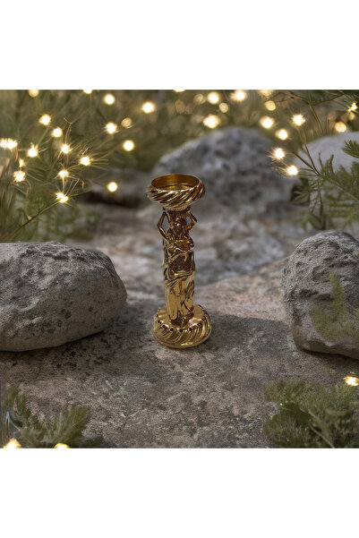 oxaco Altın görünümlü kadın figürlü  mumluk-tütsülük