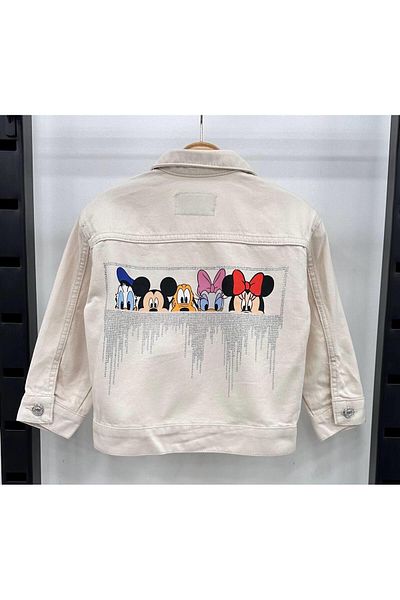 YİGİT BUTİK Jachetă de blugi pentru fete Yigit Butik Stone Printed