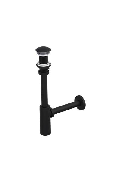 ULUMAK Moon Ayarlanabilen Lavabo Sifonu Siyah Taşmasız 300mm Başlıklı ABS