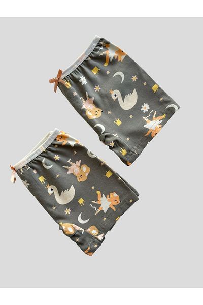 elmas kids Girl's Cotton Swan Patterned 2-pack Boxer