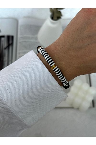 HERCY Black and White Fimo Bracelet