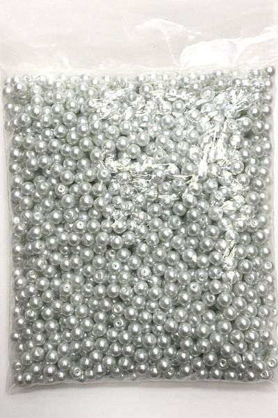 Hobimos White Glass Pearl Beads 8 Mm 500 Grams