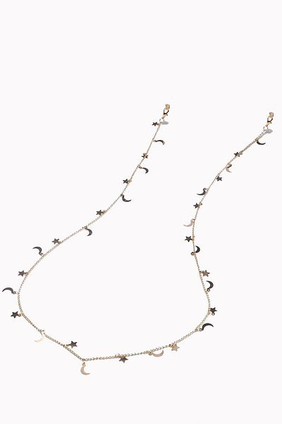 New Obsessions Moon And Star Detailed Glasses Hanger Chain