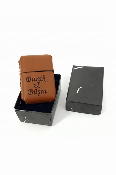 SürLaz El Yapımı Deri Kılıflı Benzinli Çakmak İsme Özel