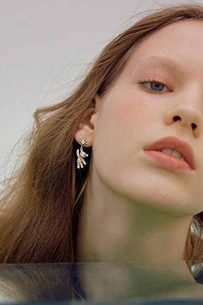 New Obsessions Kristal Taşlı Vıp Cute Teddy Bear Küpe