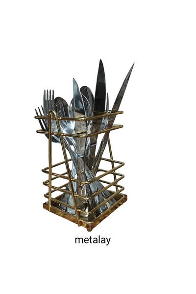 METALAY Χρυσό Χρώμα 1 Τεμάχιο Πάγκος Σφυρήλατο Μεταλλικό Μαχαιροπήρουνο Μαχαιροπήρουνο