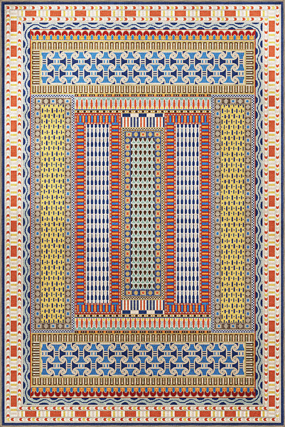 Rugs Modern Halı Πολύχρωμο παραδοσιακό μοτίβο με έθνικ σχέδια, vintage διακοσ...